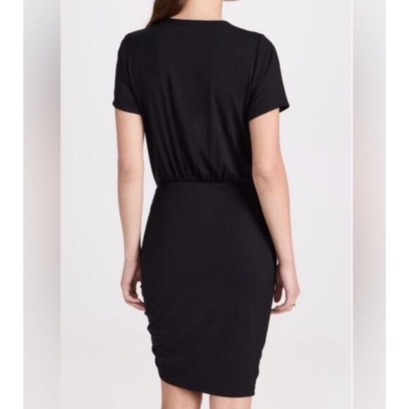 VERONICA BEARD Ruched Hannock M Dress In Black - Picture 8 of 11